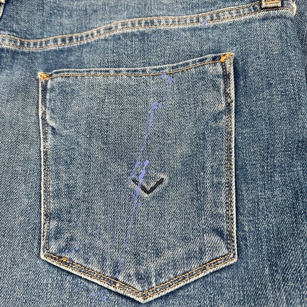 NWOT Hudson Holly Straight High Rise Paint Splatter Distressed Jeans Never Ever - Picture 11 of 13